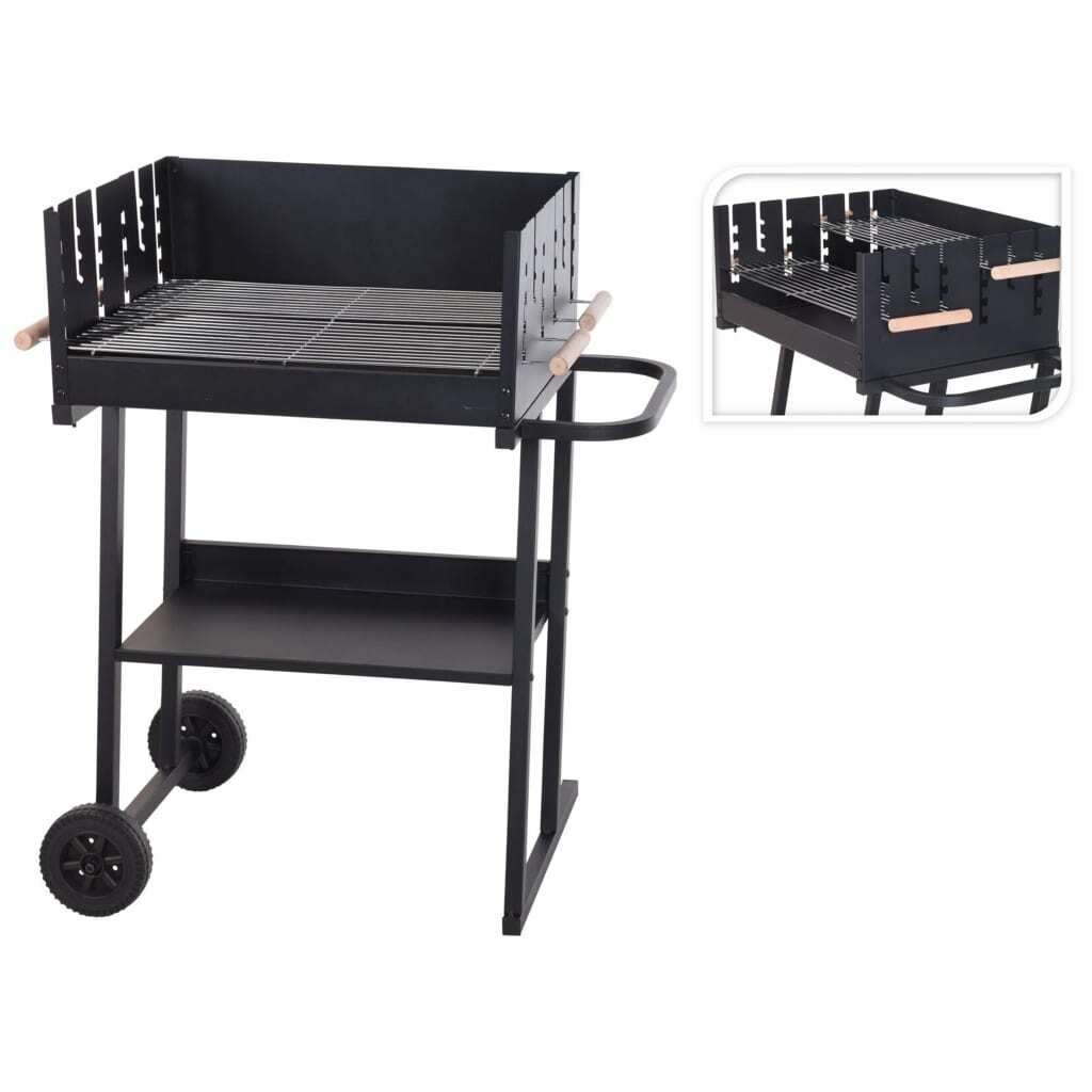 Progarden Barbacoa De Carbón Rectangular Negra Progarden