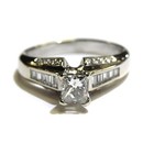 GIA certified 14k white gold 1.22ct SI2 H princess diamond engagement ring 5.5g — photo 1