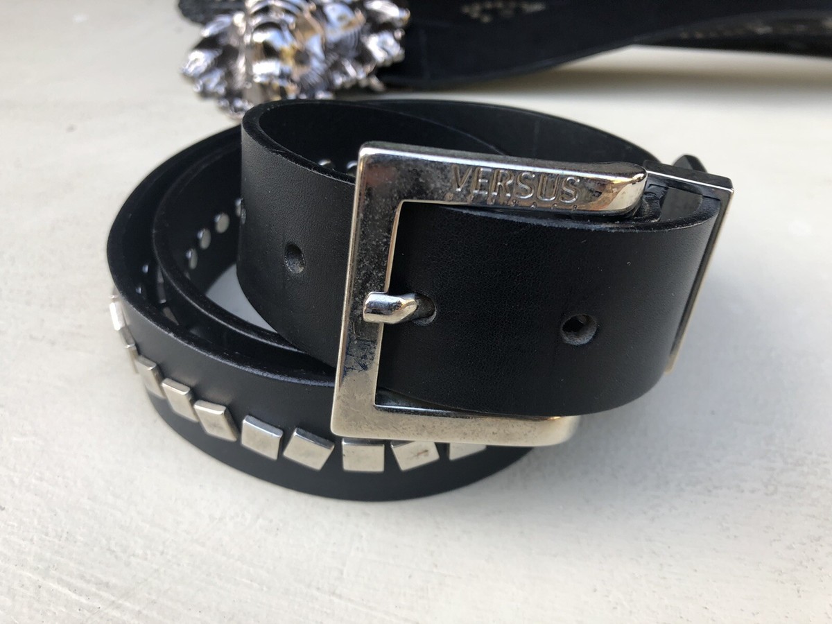 ベルト VERSACE Belts Men Leather Black La Medusa Crystal Leather Belt 4 cm Black | VERSACE US