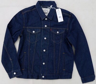 LEVIS Big E Wellthread Collection Trucker Jean Jacket Indigo Rinse Hemp Blue Lg
