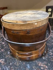 Large Vintage wooden sugar bucket firkin 9.5
