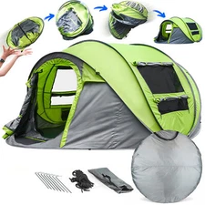 Easy-Setup Camping Tent W/ Mesh Windows, Outdoor Camping Tent Fits Up To 4