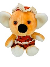 Vintage Hasbro Softies Koala Bear Googlies Plush 12 Orange Sleep Eyes 1980s