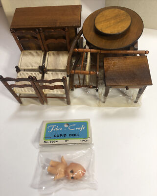 Lillian Vernon Miniature Furniture Kit and Fibre Craft 2  Cupid Doll