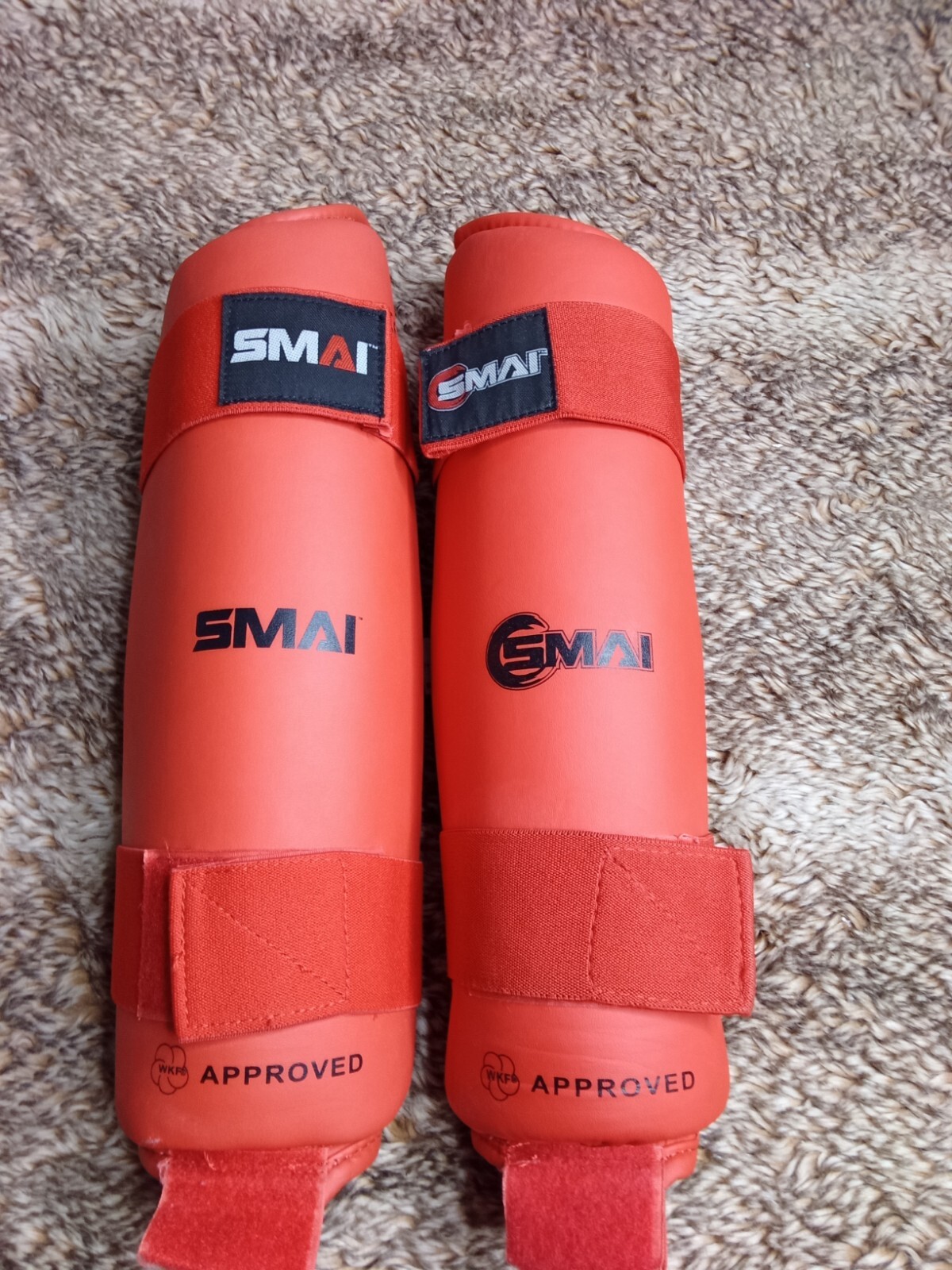 SMAI Karate Shin Instep Padded Shin Guards Right & Left MMA Red Size XL