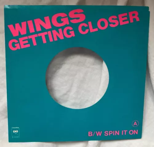 Paul McCartney Wings Getting Closer Spin It On 7” Title Sleeve Only US 1979 RARE