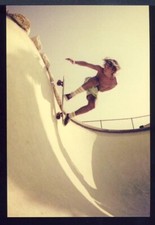 1970s Retro Skateboarding Postcard, by Hugh Holland, Shirtless Young Man Flippin