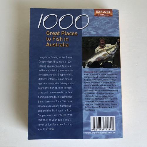 1000 Great Places to Fish in Australia - Steve Cooper Paperback Book 2009 1st Ed - Foto 2 di 8