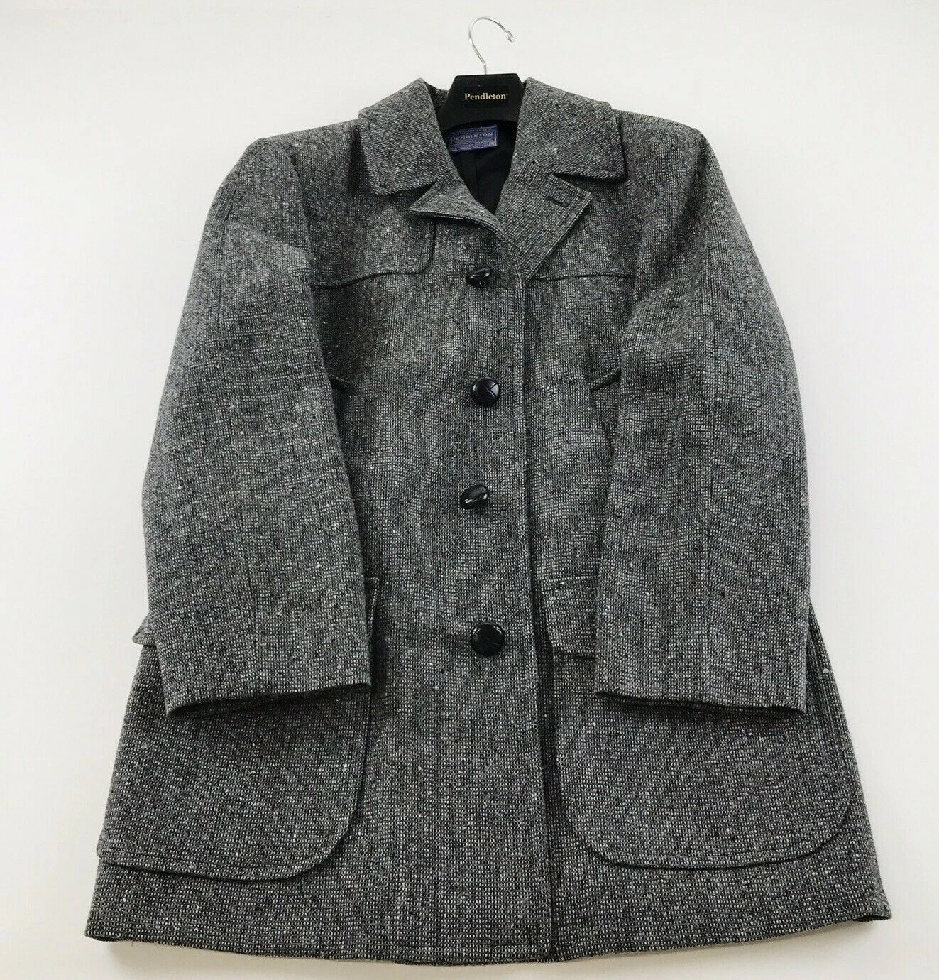 burton top coat tweed wool pockets sport euc jacket