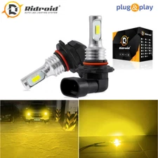 Pair 9006 HB4 3500K Yellow LED 100W Super Bright Fog Driving Light Bulb Kit