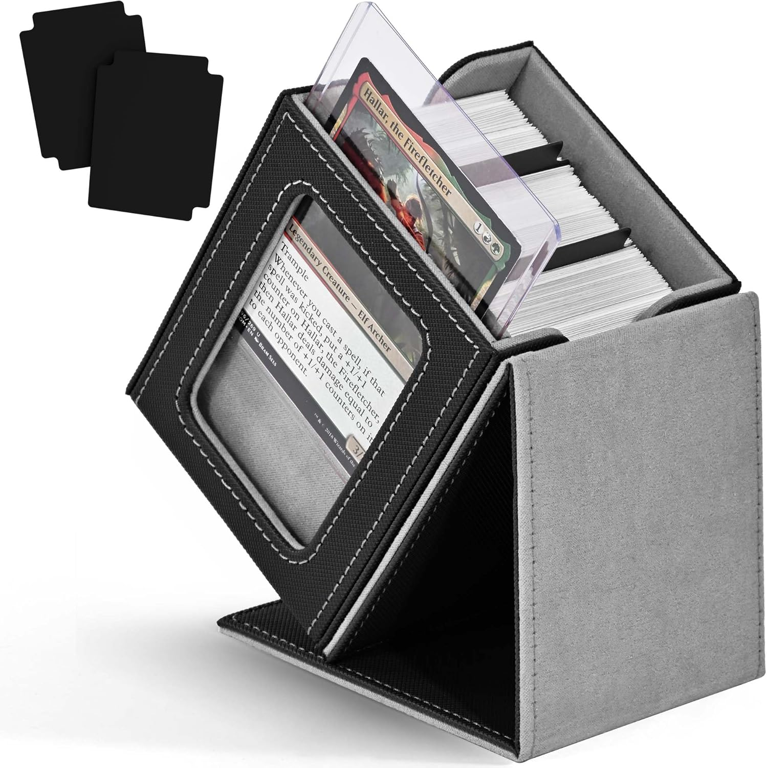 MTG Deck Box with Commander Window Display, Trading Card Storage Box Holds 100 D