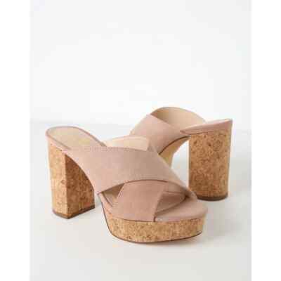 EUC Sicily Mauve Suede Cork Platform Heels Size 7