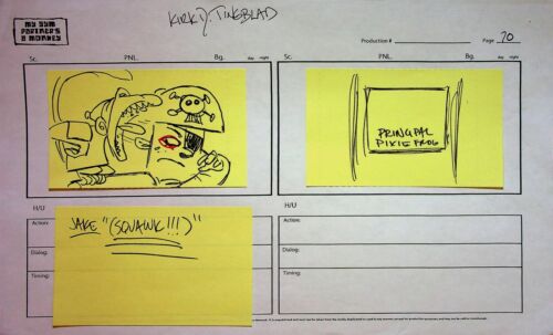 My Gym Partner's a Monkey KIRK TINGBLAD SIGNED Hand Inked Storyboard Page #KT - Picture 1 of 2