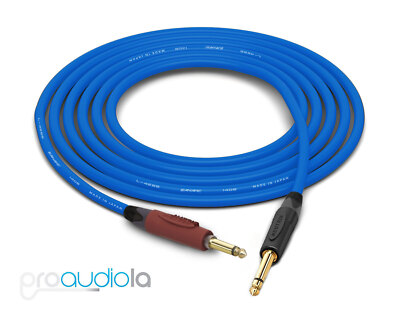 Canare Quad L-4E6S Instrument Cable | Silent 1/4'' TS to 1/4'' TS | Blue 15 Ft