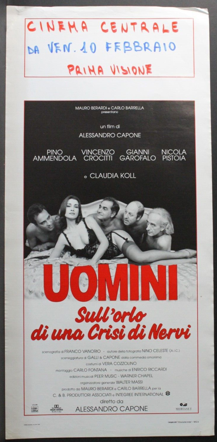 Locandina originale film Uomini sull'orlo di una crisi di nervi (1995) - Regia di Alessandro Capone