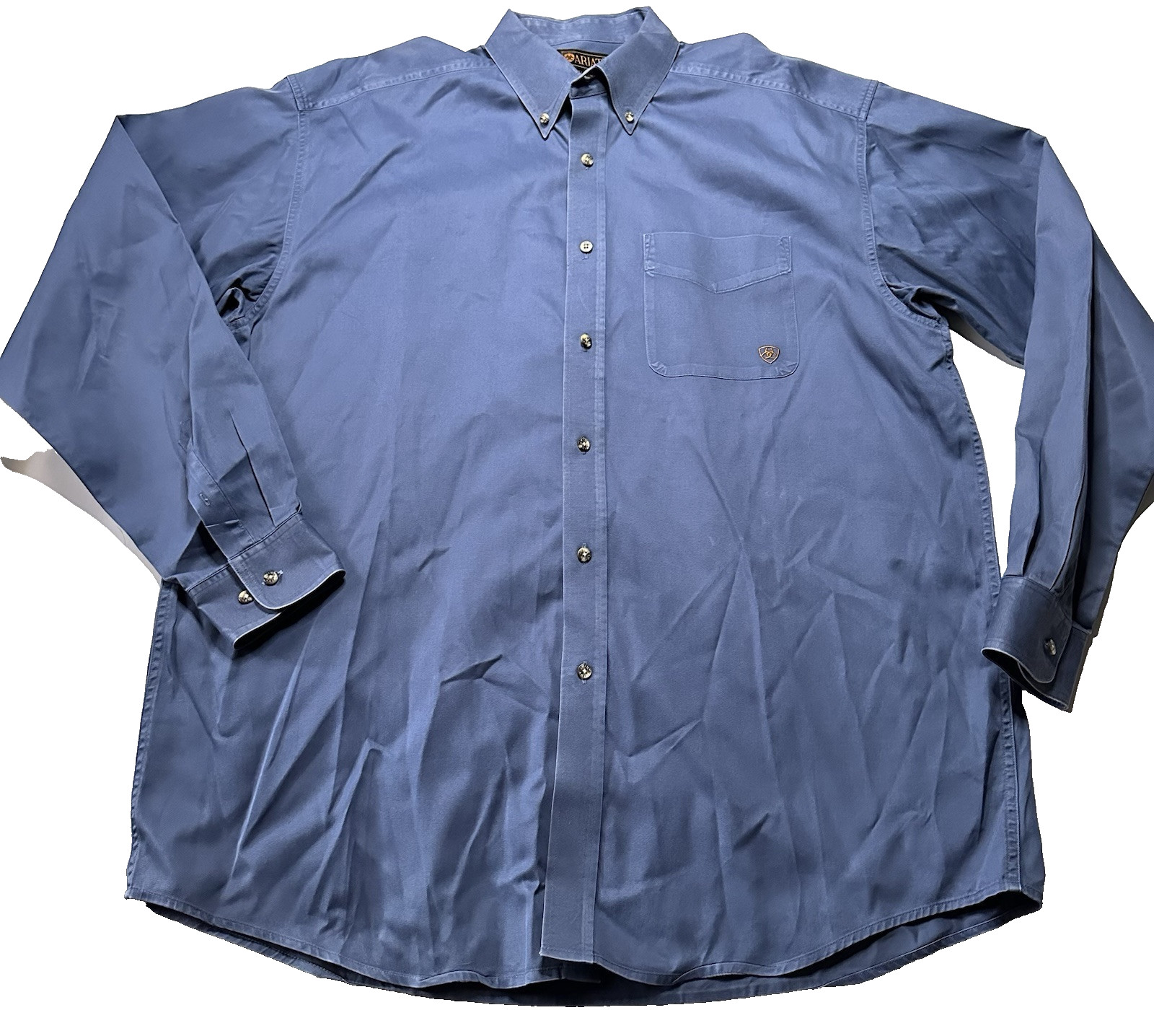 ARIAT Solid Blue LS Mens Western Button Front Shi… - image 2
