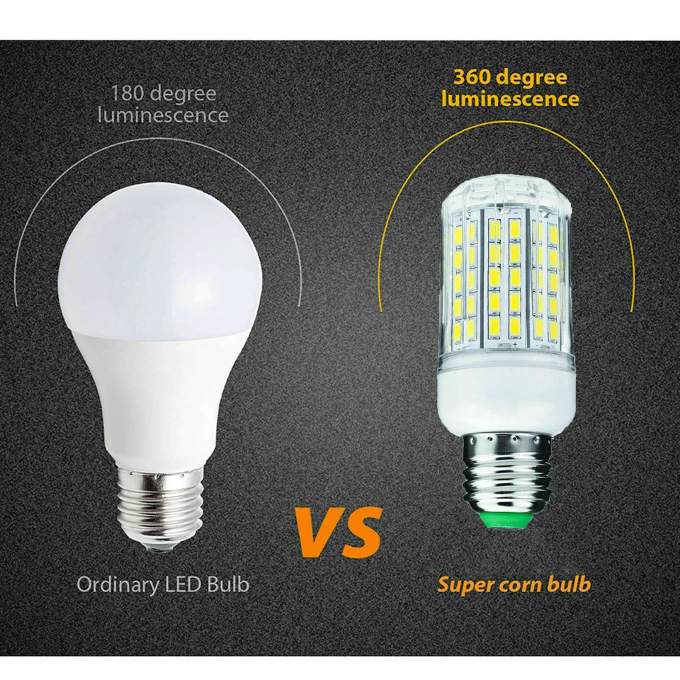 E27 E14 E12 E26 LED Corn Light Bulb 5730 SMD 30W - 90W Equivalent Bright Lamp SS - Image 3 of 4