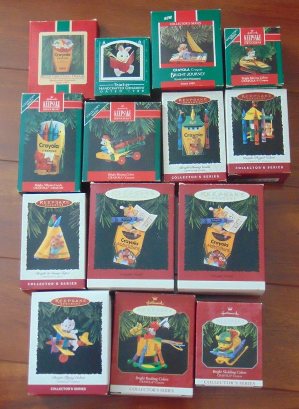 14 Hallmark Crayola crayon ornaments 1987 - 1998