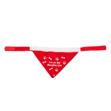 Christmas Red Santa Pet Dog Bandana Cute Collar Xmas Scarf Outfit - Naughty List