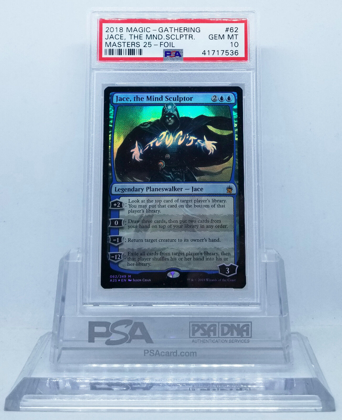 MAGIC MTG "MASTERS 25" JACE, THE MIND SCULPTOR #51 HOLO FOIL PSA 10 GEM MINT #*