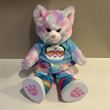 Build A Bear BAB Pastel Swirl Kitty Cat Plush Meow Sound And Outfit/shoes