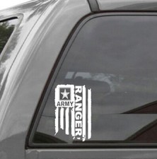 DISTRESSED UNITED STATES ARMY FLAG RANGER VINYL DECAL STICKER 3.8"x 6.0"