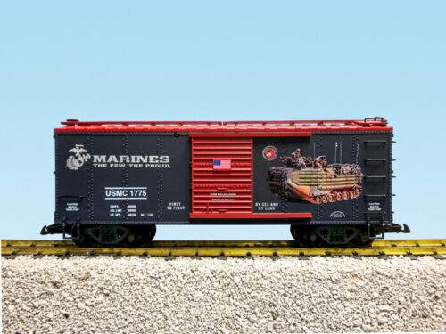 USA Trains G Scale R19141 US MILITARY SERIES BOXCAR U S MARINE CORPS - Afbeelding 1 van 1
