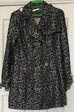 Julien Macdonald Stunningly Stylish Faux Animal Print Elegant Trench Coat Uk10