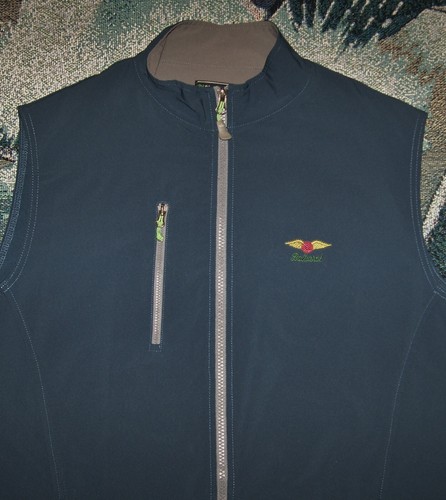PETER MILLAR WIND Full Zip Sweater Vest Jacket Shirt BALTUSROL GOLF CLUB Blue M
