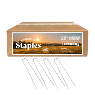 Sandbaggy 500 9 Inch EXTRA LONG Landscape Staples~SOD Staples Garden Stakes 