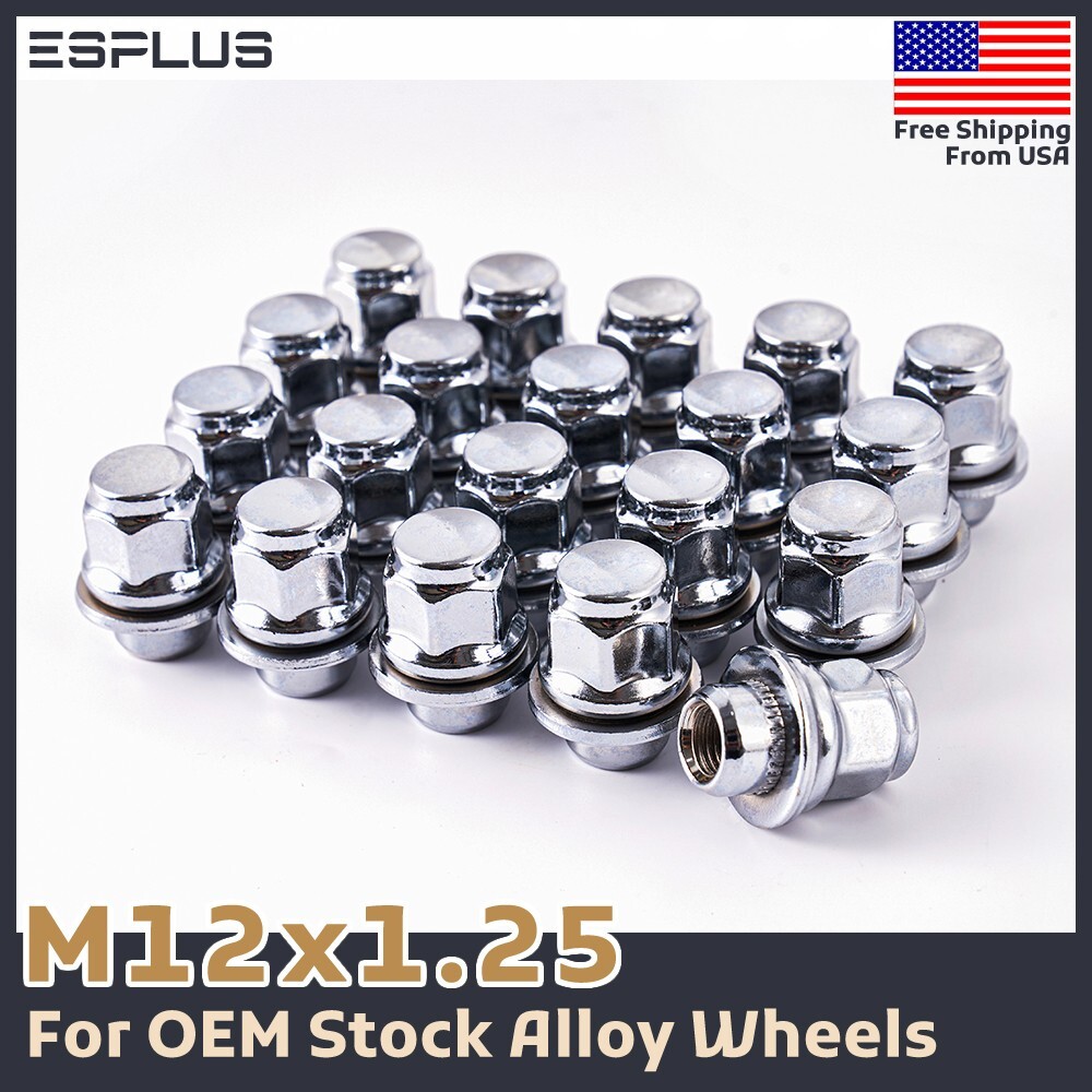 Green Lug Nuts Set Of 16 Chrome Bulge Acorn Lug Nuts - M12x1.5 Thread, 3/4" Hex, 60 Degree Cone Seat For Ford Chevy &amp; More Wheel Locks Lug Nuts