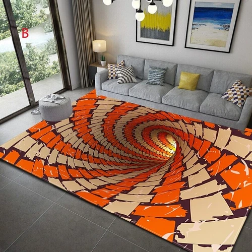 3D Vortex Illusion Carpet Entrance Door Floor Mat Abstract Geometric Optical - Picture 24 of 42