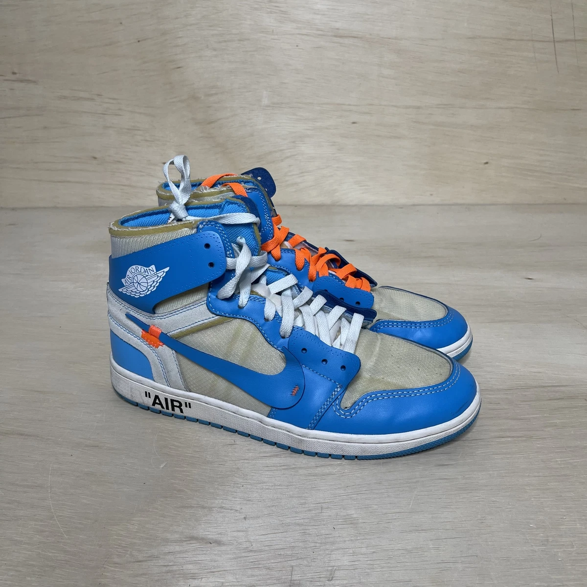 Jordan 1 Retro High Off-White University Blue Size 10.5, PREOWNED