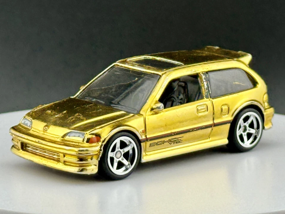Hot Wheels Bespoke Factory Prototype -Rare- Real Riders - Gold - Honda Civic EF - Image 3 of 4