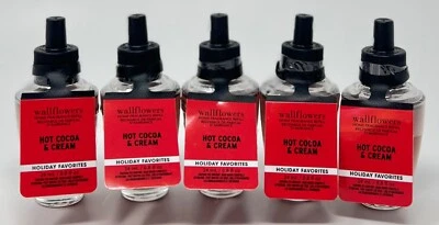 5 NEW BATH & BODY WORKS HOT COCOA CREAM WALLFLOWER FRAGRANCE REFILL BULB PLUG