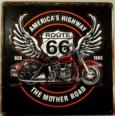 Blechschild US Route 66 America's Highway  The Mother Road  30 X 30 Cm