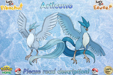 ⭐Shiny/Non-shiny Articuno 6IV XL⭐Pokémon Let's Go Pikachu/Eevee HOME (💯Legale)