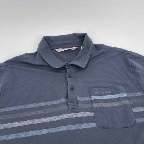 Travis Mathew Hemd Herren Extra Large Navy Streifen Leicht Golf Freizeit - Bild 2 von 7