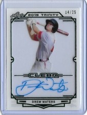 2019 Leaf Trinity DREW WATERS Clear Acetate Green Foil Auto RC 14/25 Royals