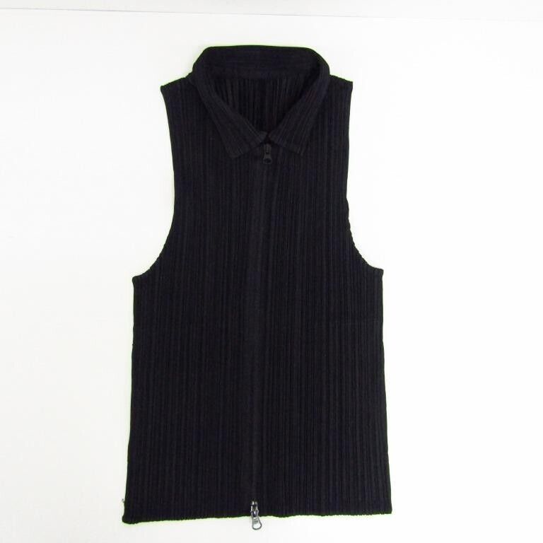 Pleats Please Sleeveless Cut And Sew Zip Pp04-Je384 Issey Pleats Please Sleeveless Cut And Sew Zip Pp04-Je384 Issey