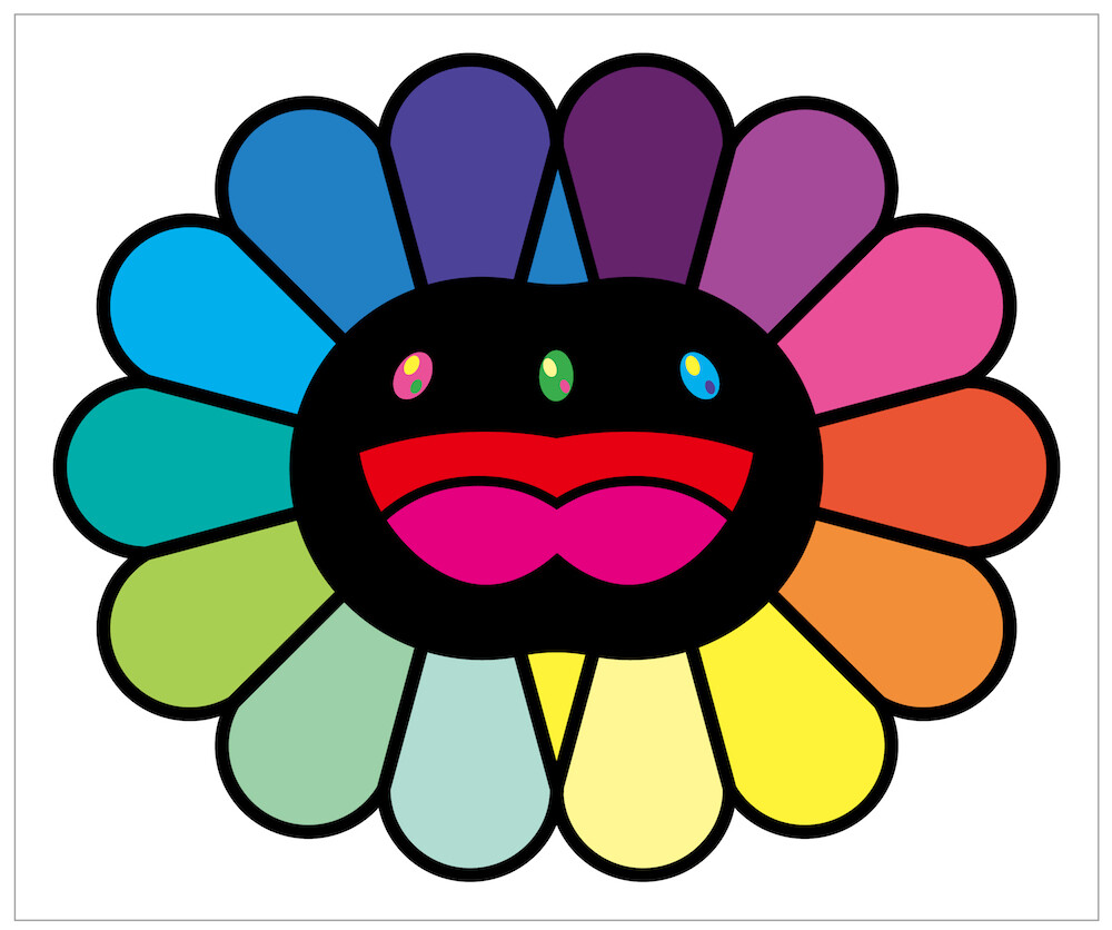 村上隆 Multicolor Double Face: Black ED100 Takashi Murakami Multicolor Double Face Black print ED 100 kaikai