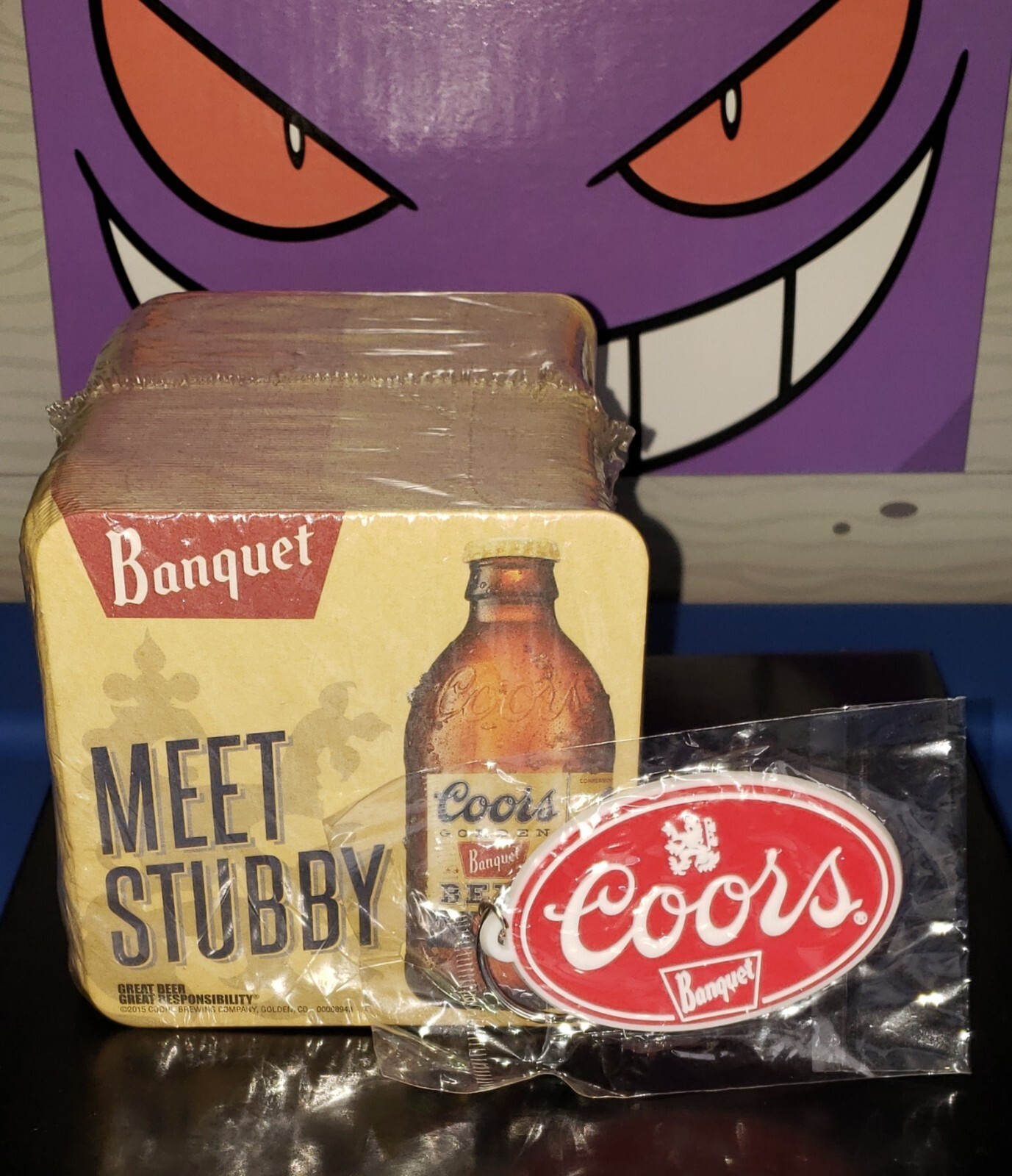 2015 Coors Banquet Beer Coasters Meet Stubby 100 Sleeve Keychain New eBay