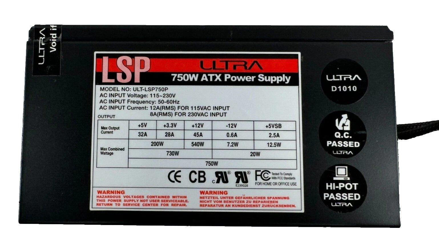 Ultra 20+4 Pin Connectors Computer Power Supplies