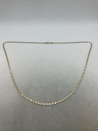 ELEGANT Solid 14K Tricolor Gold Diamond Cut VALENTINO Style Chain Necklace 2.7gr - Picture 8 of 16