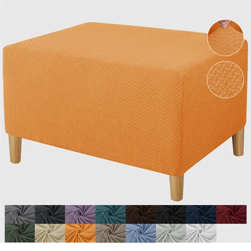 Fußhocker Stretch Bezug Hocker Ottomane Aufbewahrung Sofa Schonbezug Rechteck Schutz - Bild 21 von 40