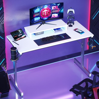 42'' Gaming Desk PC Computer Office Gamer Table Desk with LED Lights & Monitor...