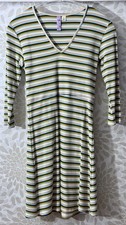 Vintage Y2K Alya Junior’s S Retro Striped 3/4 Sleeve Babydoll Short Dress