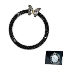 Bling Car Engine Start Stop Decoration Ring, Sparkling Butterfly Car Black