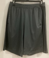 ADIDAS CLIMACOOL Shorts Mens Size Medium Athletic Drawstring Gray Black Pocket