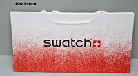 Swatch Einkaufstasche GrößE 33,5 X 18 Cm Rot/Weiß (100 StüCk) NEU